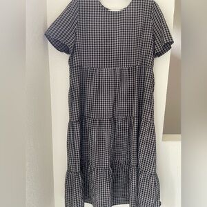 orange creek Black and tan Gingham Tiered Dress